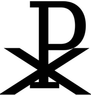 Die beiden Buchstaben, die für uns wie XP oder PX aussehen, ist in Wirklichkeit das Christenmonogramm Chi-Rho. Chi ist im griechischen der erste Buchstabe von 