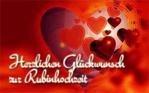 Glckwnsche zur Rubinhochzeit