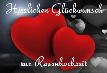 Grußkarte zur Rosenhochzeit