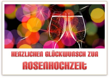 Karte zum Ausdrucken zur Rosenhochzeit